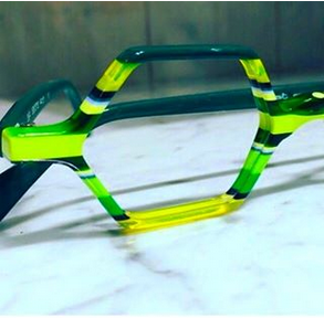 Lunette sur mesure acetate de cellulose vert et jaune